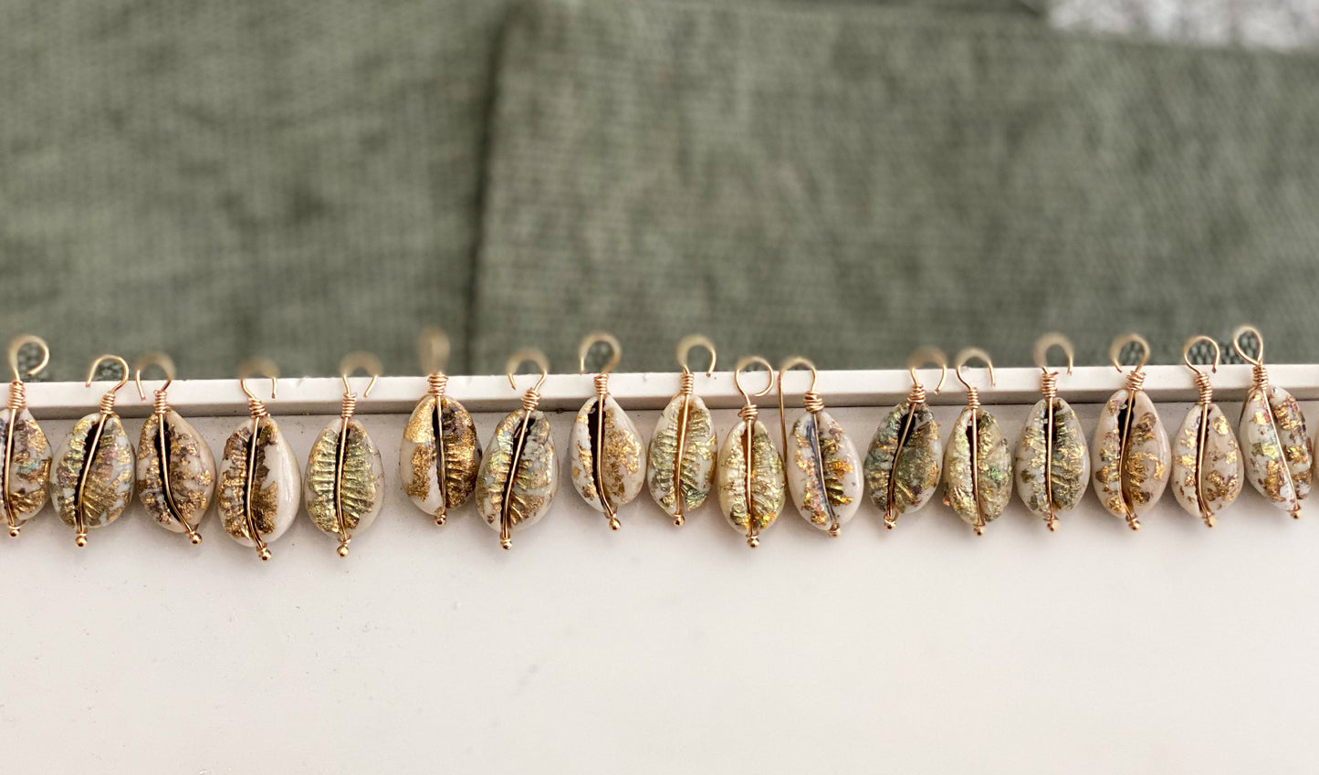 Shell-Studded Pendant Charm